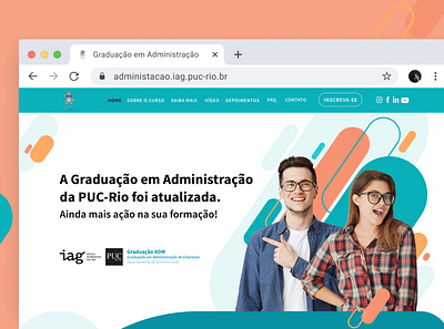 Landing page - Graduação em Administração PUC-RIO design ui web