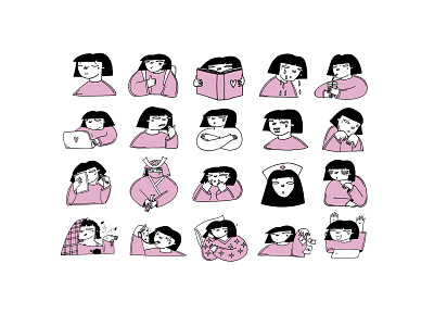 ARMANA armana character character design drawing girl illustration illustration art pink romanaruban sticker stickers telegram