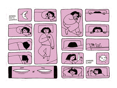 Insomnia anxiety armana comics drawing illustration illustration art insomnia pink romanaruban zine