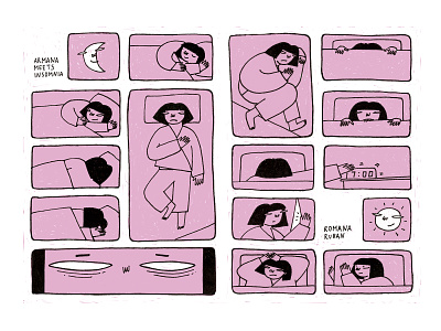 Insomnia anxiety armana comics drawing illustration illustration art insomnia pink romanaruban zine