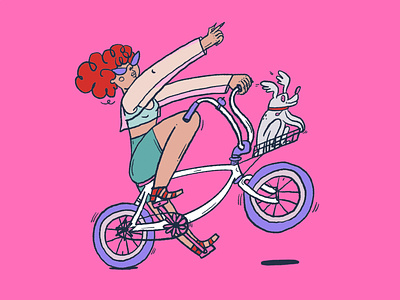 KyivCycleChic 2021 bicycle cycling drawing grlpwr illustration illustration art pink procreate romanaruban