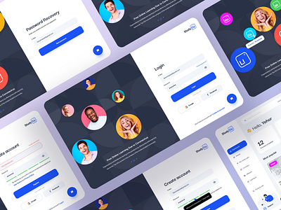 Onboarding For Learning Platform app colorful concept design geometric interface learning login login form onboarding password recovery restore password sign in signup study ui ux web webdesign