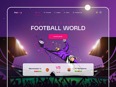 Landing page for football site