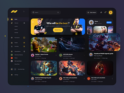 Live Streaming App app design boro concept dashboard design esport gamers interaction interface live minimal product design sick stream streaming app twitch ui ux video youtube