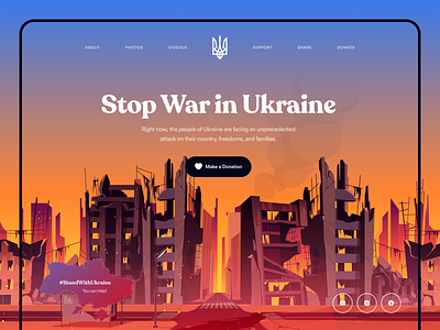 Stop War in Ukraine concept design illust illustration interface landing page product standwithukraine support ui ukraine ukraine war ux website