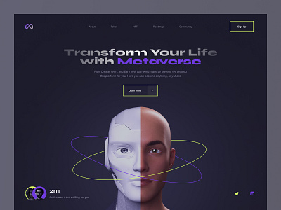 Metaverse Landing Page boro concept design interface landing page meta metaverse minimal nft product startup ui ux web website