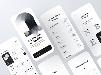 Quiz App app design boro catalog clean design concept design home page interface ios learning learning app material minimal quiz test typography ui ux wireframes
