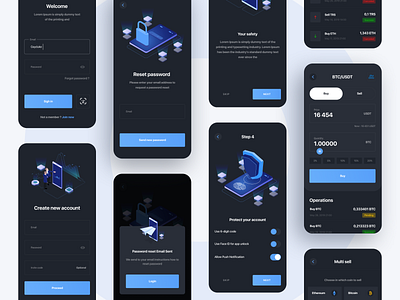 Crypto Social Network App Design app app design bitcoin boro buy concept crypto crypto exchange crypto wallet cryptocurrency illustration interface ios login minimal onboarding operation security sell ui