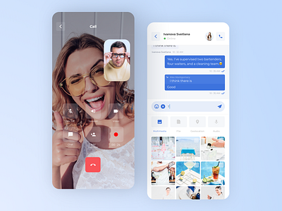 Chat App app app design blue boro chat clean concept concept design files flat interface ios messanger minimal telegram ui uiuxdesign ux video videocall