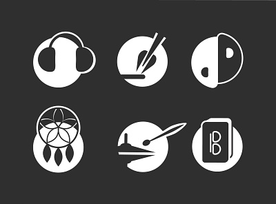 Hobby Icons drums hobby icons illustration music reading writer yoga