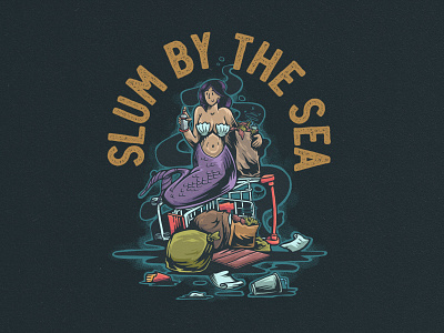 SLUM BY THE SEA clothing clothing brand commissionwork dribbble illustration surf surfapparel surfdesign surfillustration surfmerchandise