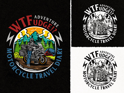 WTFudge Adventure adventure motorcycle automotive badge badge logo illustration logo logodesign motorcycle ride rider travel trip