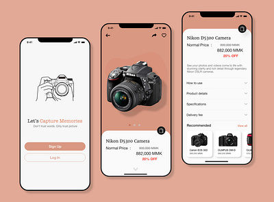 Camera Selling App design ui ux