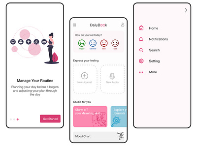 DailyBook Application app branding design ui ui design ux