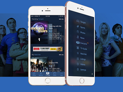 TV Guide App Navigation app design iphone mobile navigation tv guide ui ux