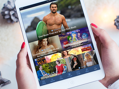 TV Guide iPad App app design blue female tablet tv guide ui visual design