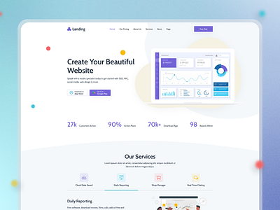 Landing page for Digital Agency agency design landing page marketing modern ui uiux website