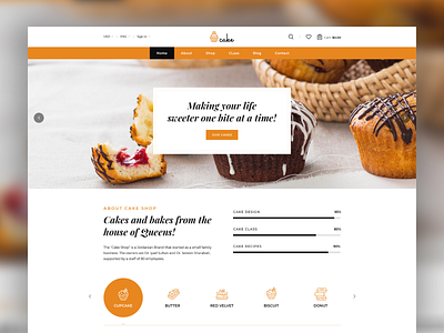 Bakery Website & Landing Page bakery chef cook eat food landin landing page restaurant ui website