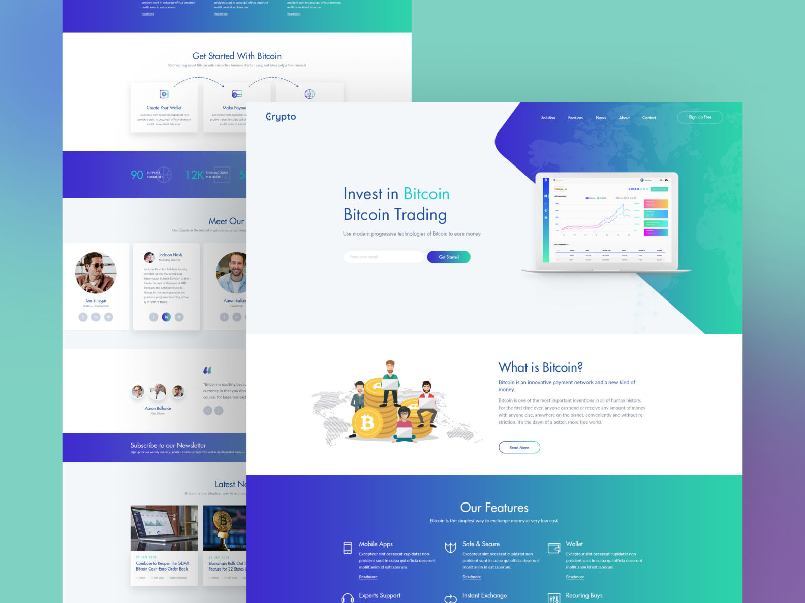 Crypto Landing page by Tony-Nguyen on Dribbble