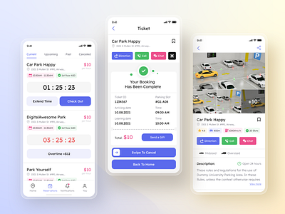 Car Parking Mobile App booking app car parking clean design interface design mobile app parking lot ui ux