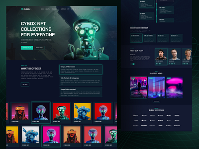 Cybox: NFT Landing Page blockchain clean creative design landing page nft ui website