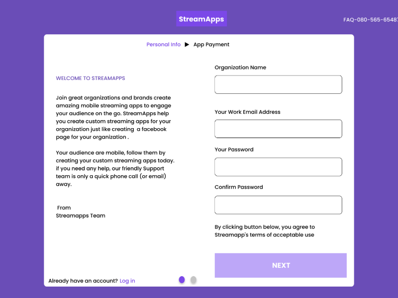 Sign up page ui ux web design website mobile app