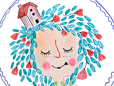 sweet home design face illustration style