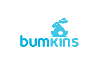 Bumkins Logo Concept baby bum bunny cute logo playful rabbit