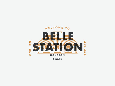 Belle Station environmental graphic logo design logosystem typography