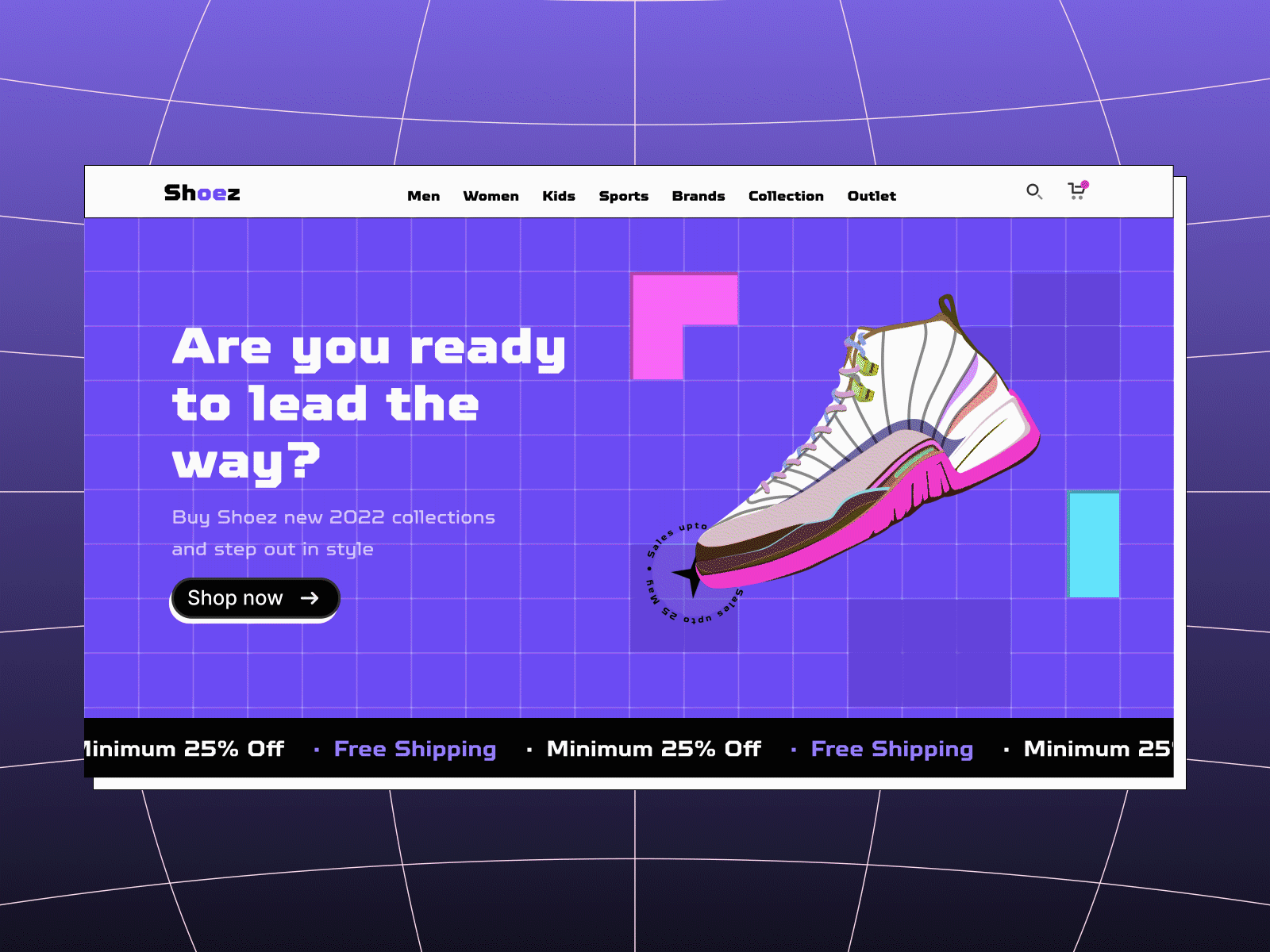 Shoez - Website design animation shoes ui website