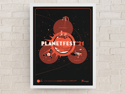 PlanetFest for The Planetary Society illustration mars person planets science space