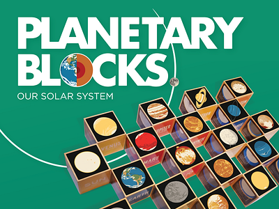 Planetary Blocks Hero Image blocks design illustration mars planets science space