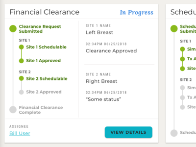 Financial Clearance Tracker Quick View healthcare material progress scheduling tracker