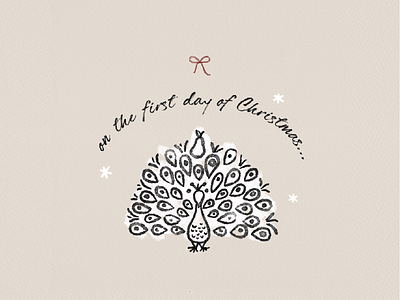 12 Days of Christmas - Day 1 12 days of christmas branding christmas day 1 design elegant first day of christmas graphic design holidays illustration illustrator partridge in a pear tree procreate