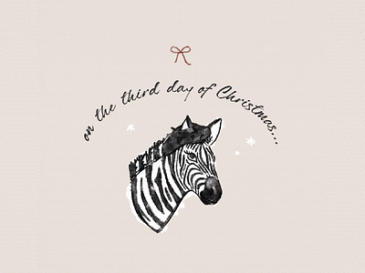 12 Days of Christmas - Day 3 12 days of christmas 3 french hens branding christmas day 3 design drawing happy holidays holiday holidays illustration procreate sketch zebra