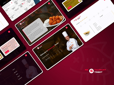 UI Design || The Restaurant Street appdesign application design illustration landing page design logo typogaphy ui ux web web design