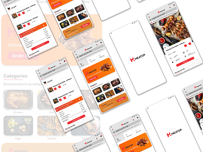 Meatup - Grocery App - UI Design android app appdesign application branding design ios app typography ui ui design uiux visual design visualization