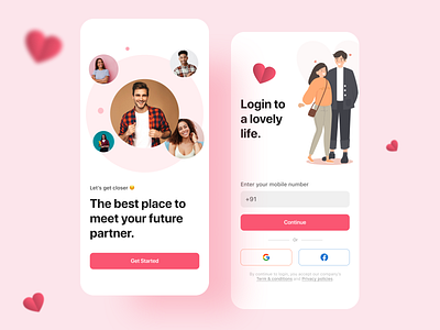 Dating App app app design branding design icon illustration logo mobile mobile app design ui xd design