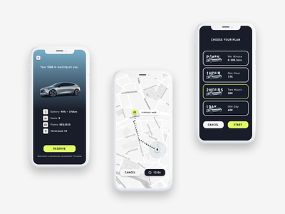 SHAREQ | electric car-sharing app 2020 berlin cars carsharing clean interface electric future gradient map minimalism mobile mobileapp mobility productdesign simple design uidesign ux uxdesign
