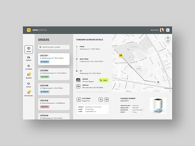 DOKS Logistics management dashboard 2020 berlin logistics map productdesign ui uidesign userinterface ux uxdesign web webapp