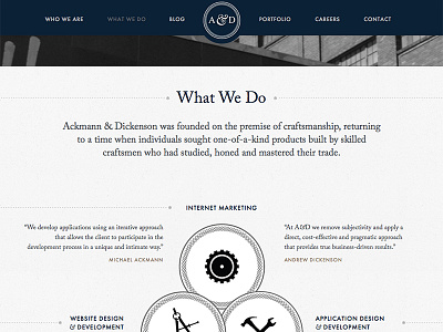 What We Do company infographic process quotes testimonial ui ux