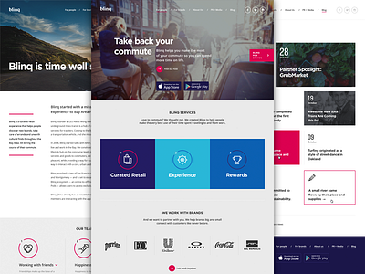 getblinq.com bart commute flat grid interface landing page marketing muni ui website