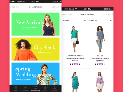 Collections bright collections dresses fashion garments iphone minimal mobile ui women