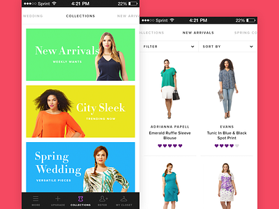Collections bright collections dresses fashion garments iphone minimal mobile ui women