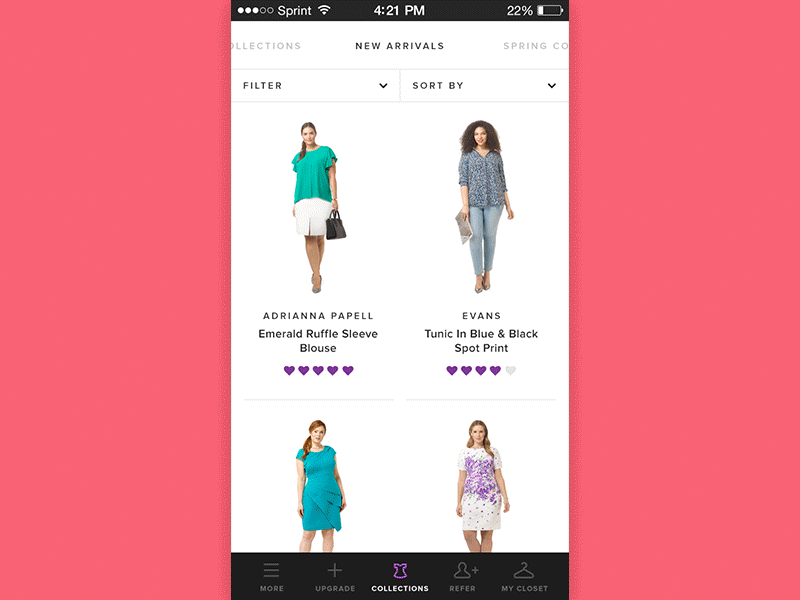 Browsing Through Garments browsing collections dresses fashion garments iphone minimal mobile ui women