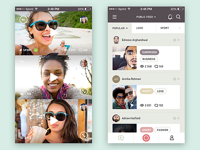 Jurni app blog comments emotions feed ios mobile record social topics video vlogging