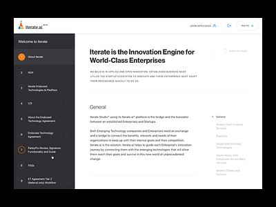Iterate documents enterprise portal startup steps ui ux web