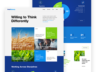 Willing to Think Differently brochure grid homepage index interface landing page law lawfirm presence web website