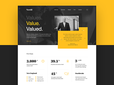 Values facts homepage landing lawfirm ui ux webpage website