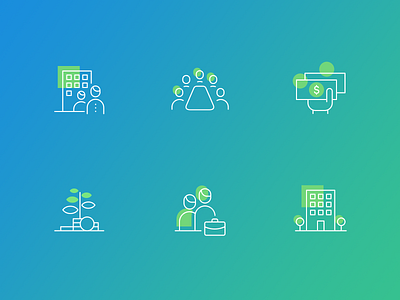 Portfolio Company icon set